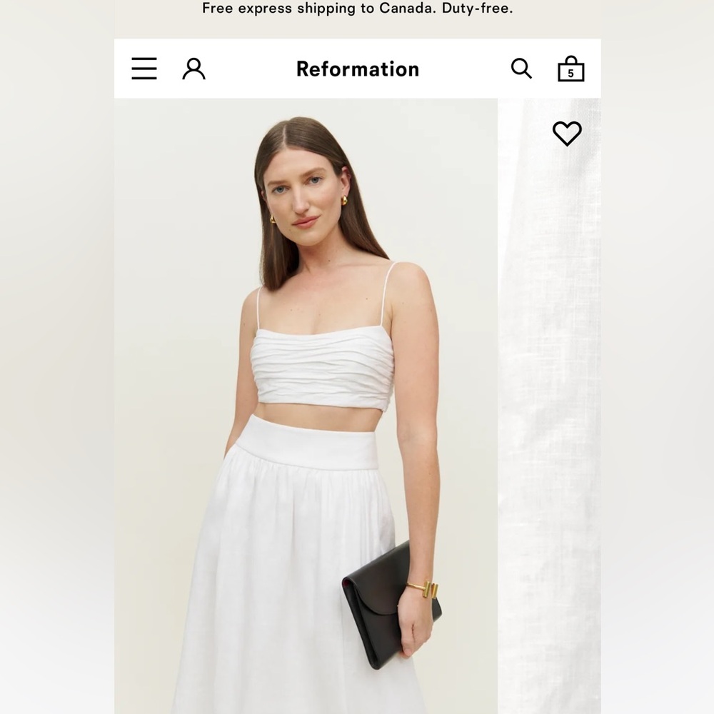 Reformation Louise Linen Two Piece Set 0 - Picture 2 of 13